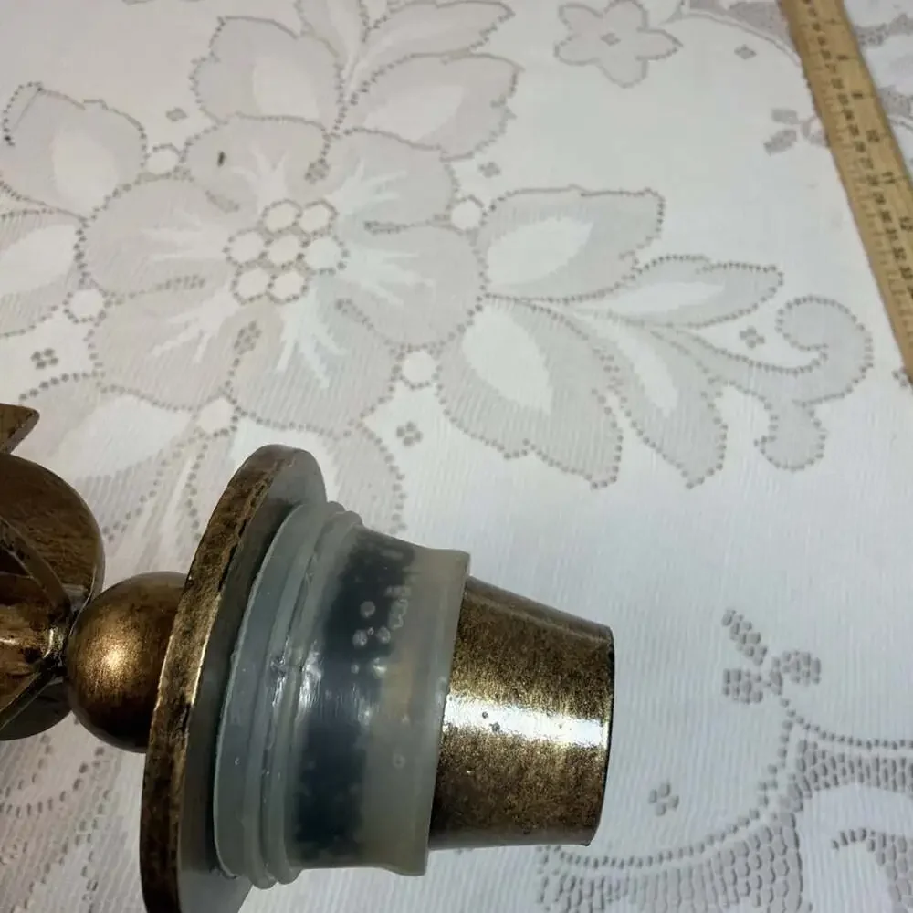 Sazerac Stitches Raw Brass Medallion Wine Bottle Stopper Barware Finial 7”/4”